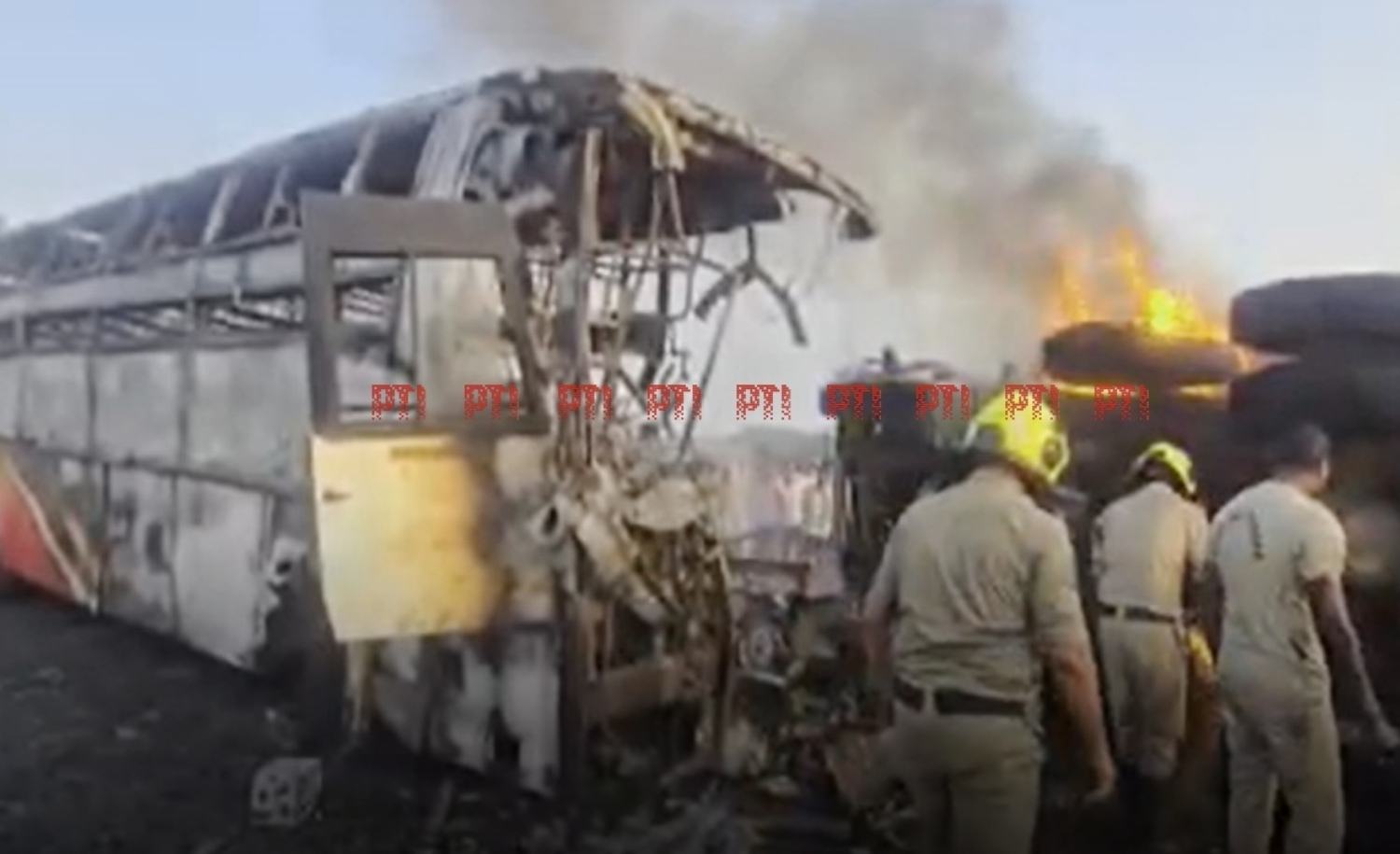 13 Killed, 22 Injured in Andhra Pradesh Bus Fire After Collision with Tipper
