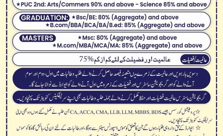 Cosmos Education Excellence Awards on August 15 at 9 PM at Khalifa Masjid