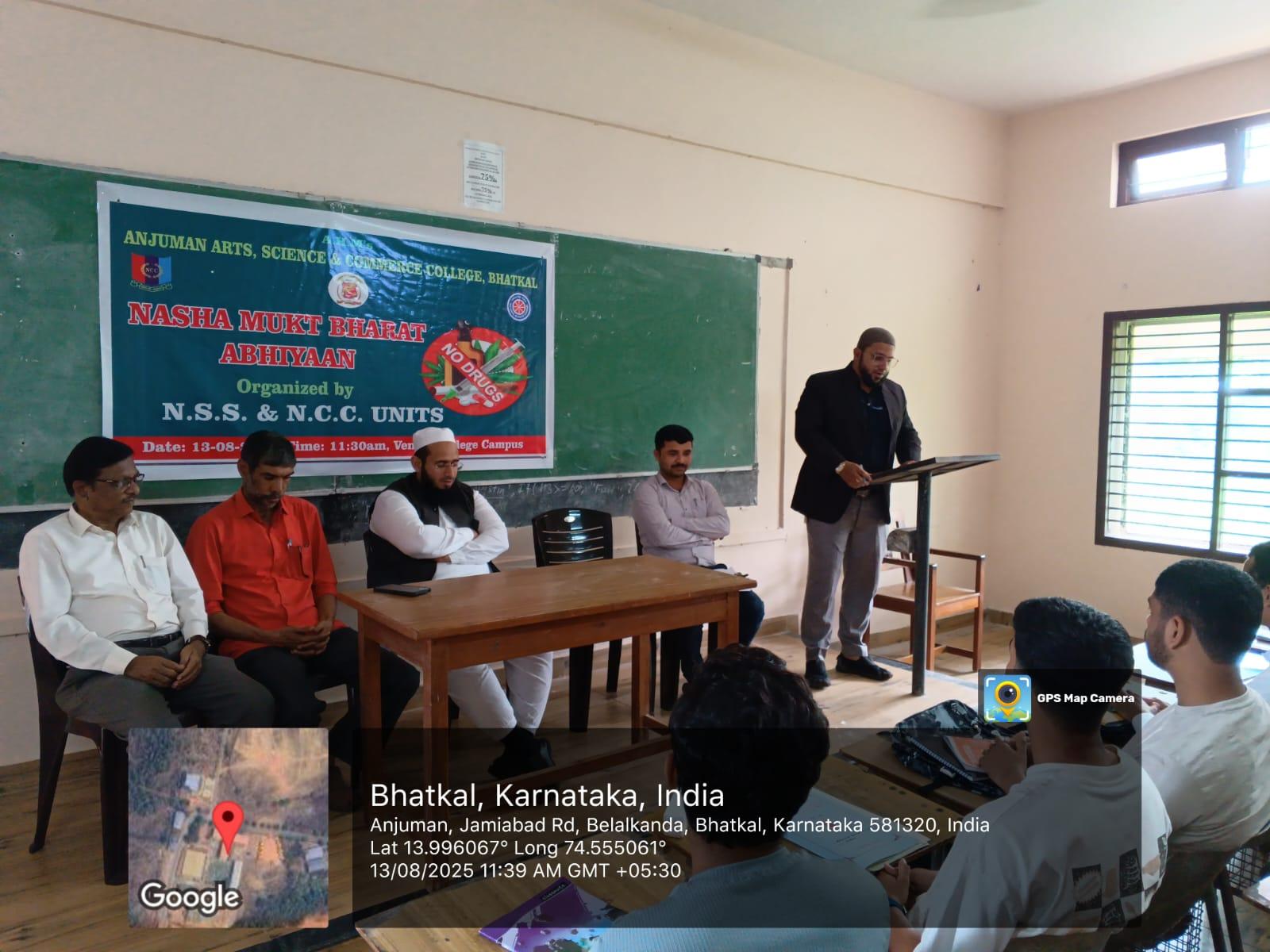 Nasha Mukt Bharat Abhiyan held at Anjuman Arts, Science & Commerce College, Bhatkal
