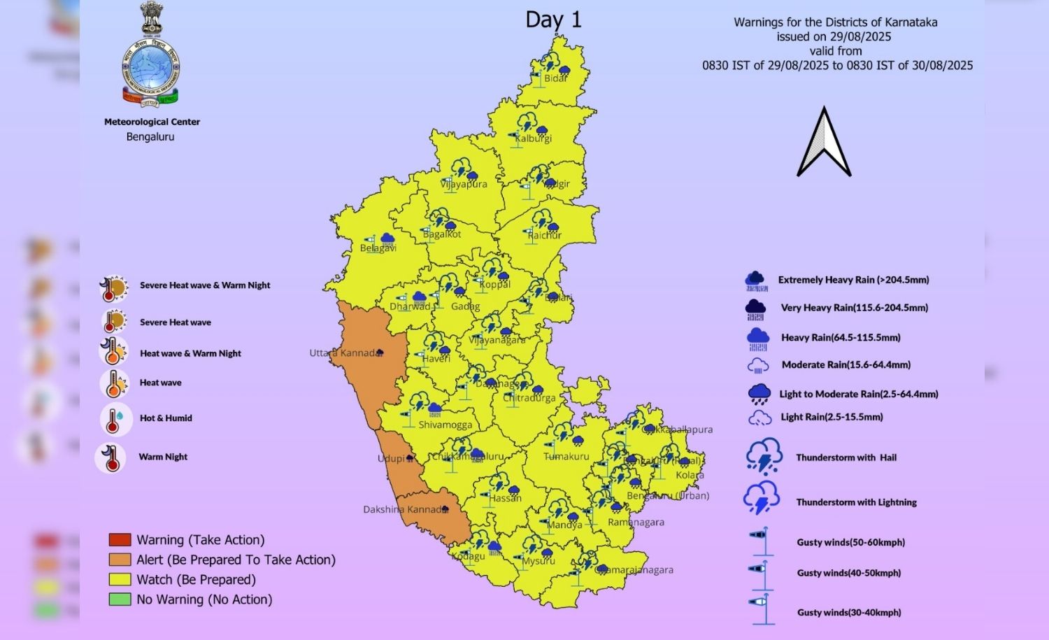 Uttara Kannada on Orange Alert as Heavy Rains and Strong Winds Forecasted