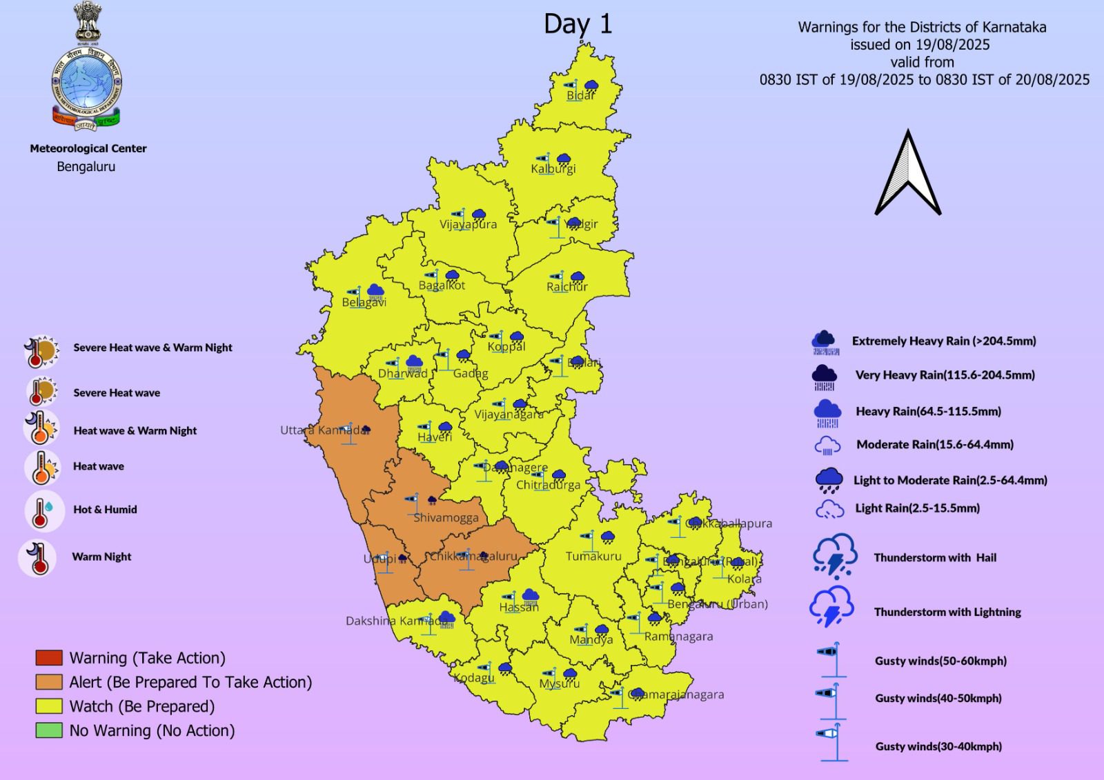 Weather Alert: Yellow Warning Issued for Coastal and North Interior Karnataka