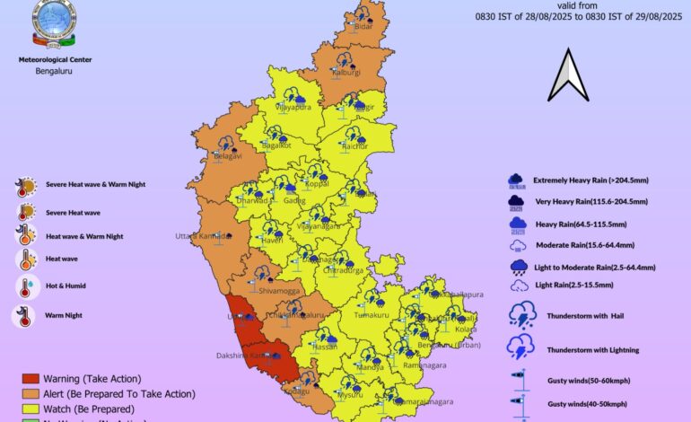 Uttara Kannada on Orange Alert: Brace for Very Heavy Rainfall, Warns IMD