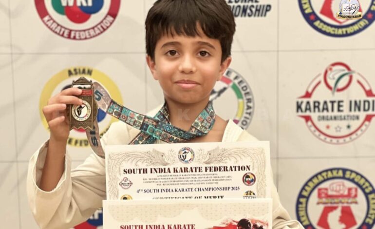 Iqbal Chamundi Wins Gold at South India Zonal Karate Championship