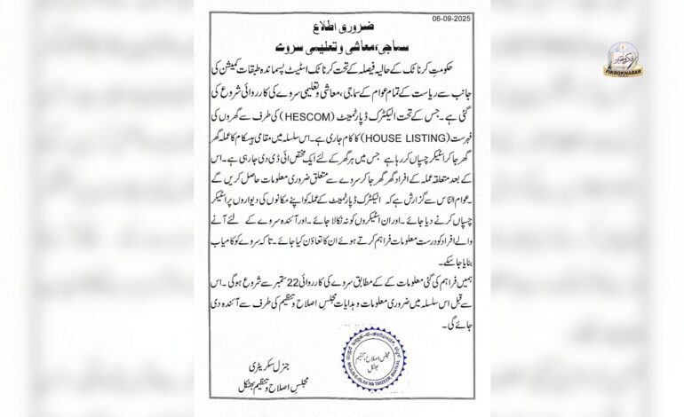 Majlis Islah Wa Tanzeem Bhatkal Urges Public to Cooperate with Statewide Socio-Economic Survey