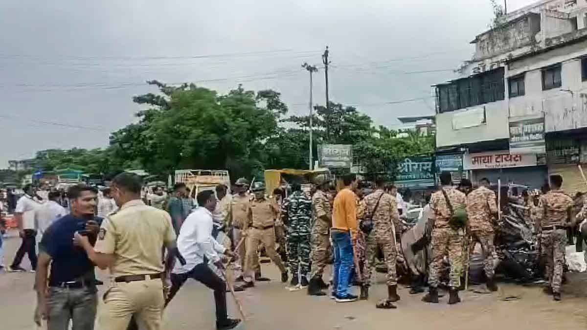 Tensions Flare in Ahmednagar Over Road Graffiti; Protest Turns Violent