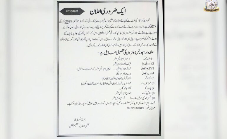 Majlis-e-Islah wa Tanzeem Bhatkal Issues Public Notice on Extended Deadline for Karnataka’s Socio-Educational and Economic Survey