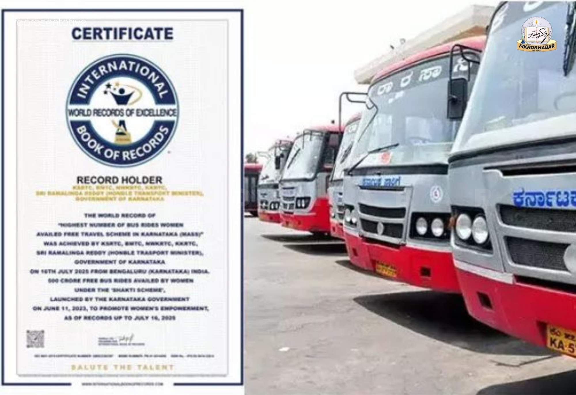 Karnataka’s Shakti Scheme Enters International Book of Records for Issuing 500 Crore Free Bus Tickets to Women
