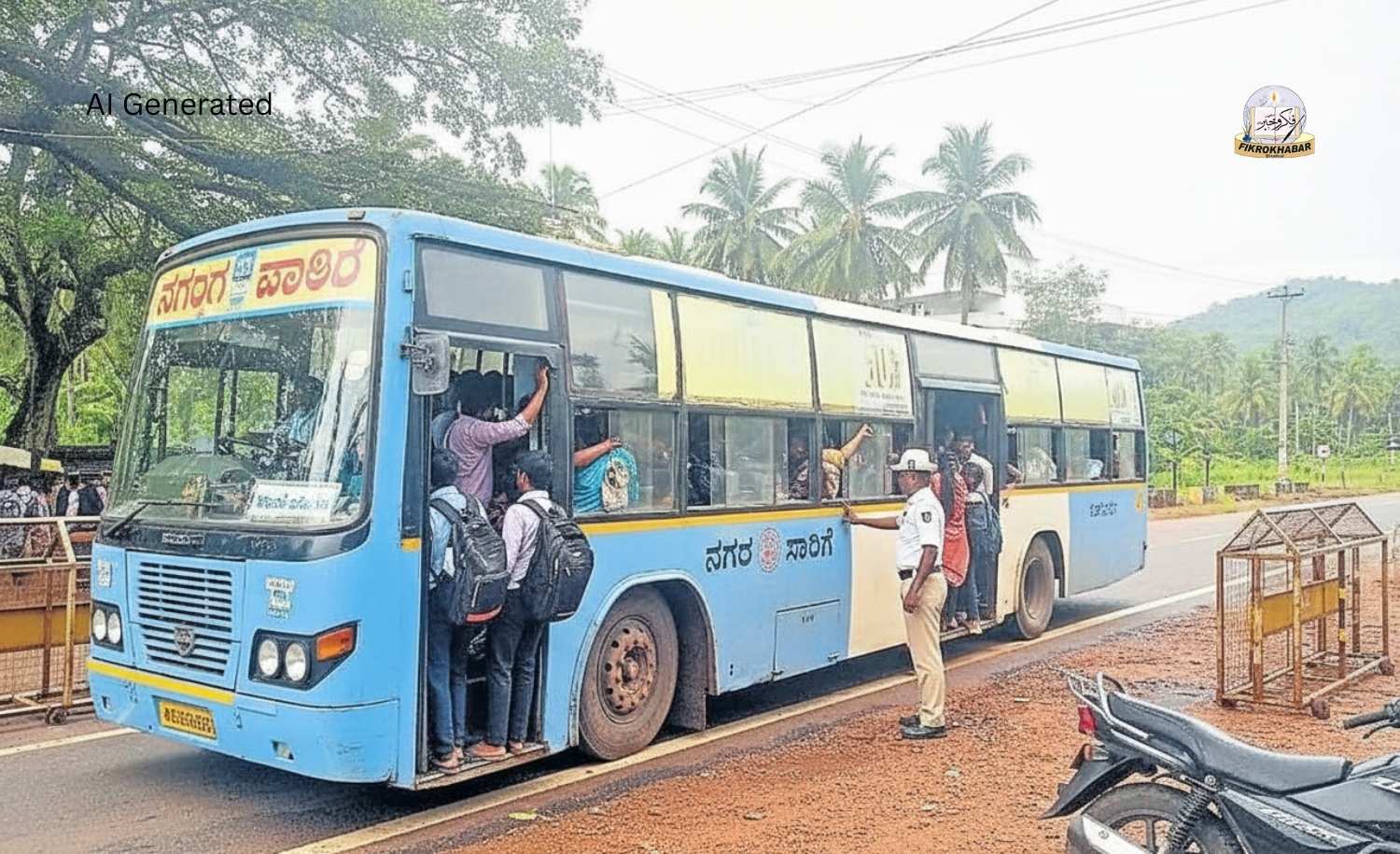 Kundapur Police Crack Down on Overcrowded Buses, Commuters Left Stranded