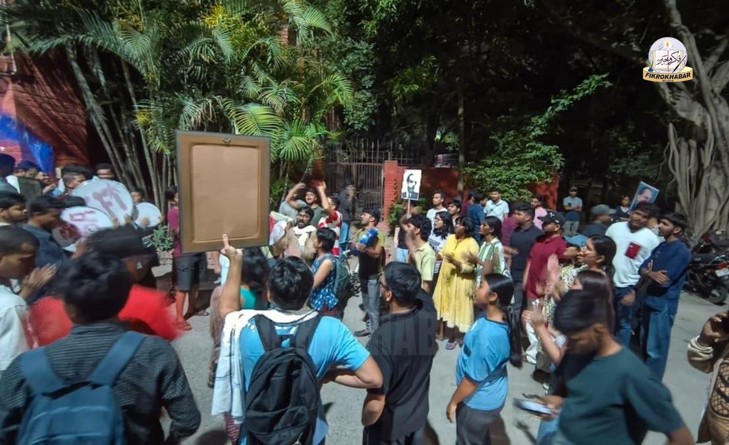 JNU Students Protest Alleged Removal of Ambedkar Portrait from Hostel
