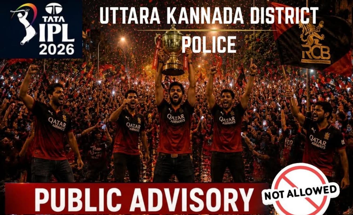 Uttara Kannada Police Issue Advisory Ahead of IPL 2026 Final, Warn Against Illegal Victory Celebrations