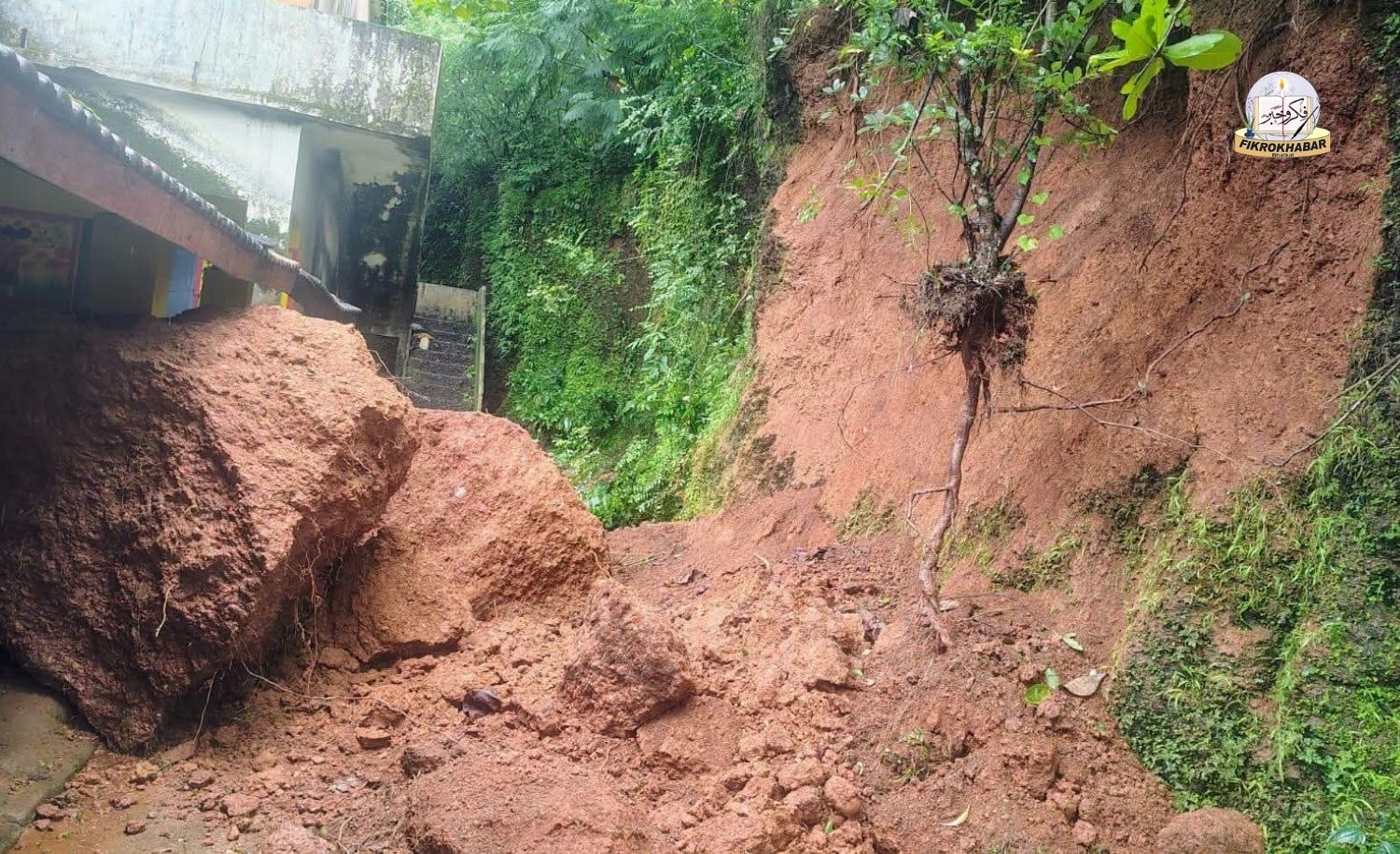 Major Tragedy Averted as Landslide Hits School Building Near Nellekeri in Kumta