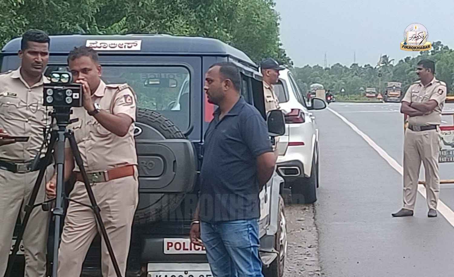 Police Crack Down on Overspeeding Vehicles in Murudeshwar; 8 Cases Registered