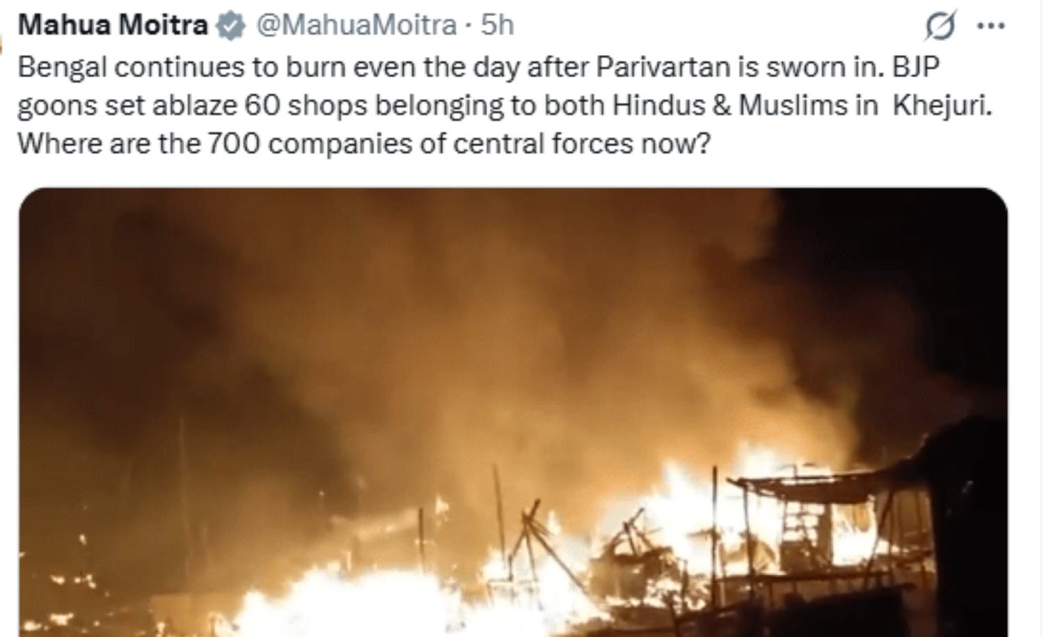 Massive Violence in West Bengal’s Medinipur, Over 60 Shops Burnt in Khajuri and Hijli Sharif