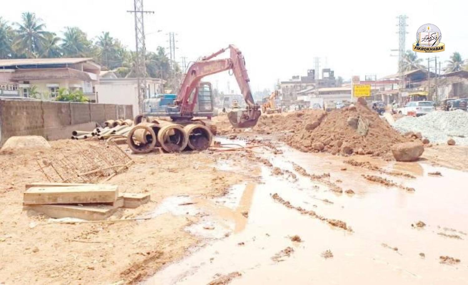 Water Pipeline Burst During Highway Expansion in Bhatkal Wastes Lakhs of Litres, Traffic Disrupted