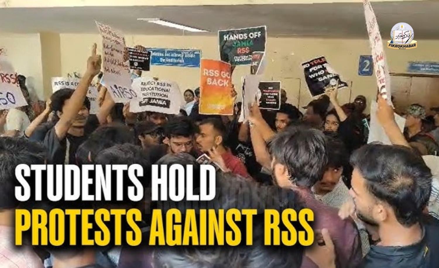 ‘No space for RSS in Jamia’: Students protest ‘Yuva Kumbh’ event on campus